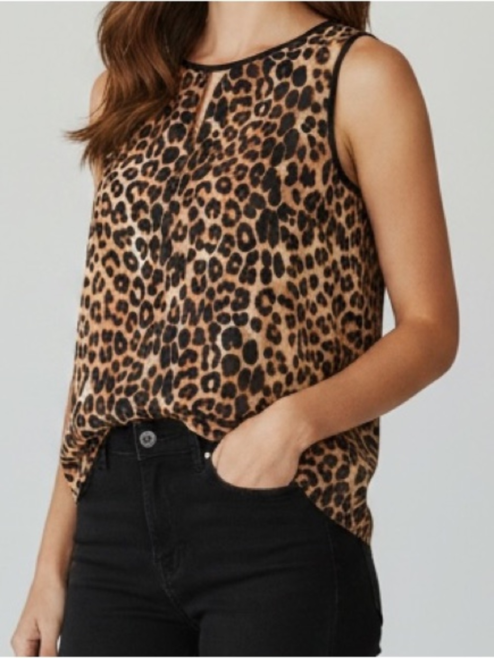 Express leopard print sleeveless top